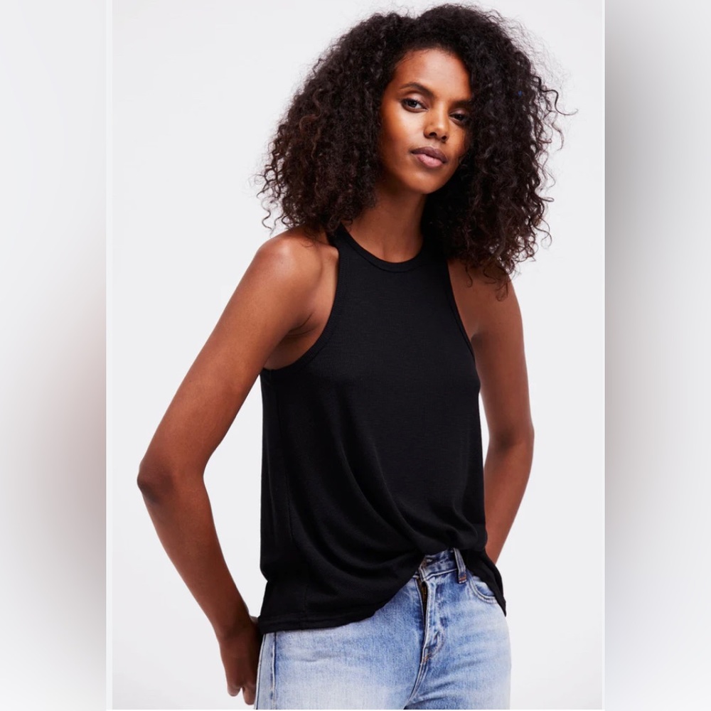 NUX Los Angeles Butter Soft Hi Lo Knot Tank Size S